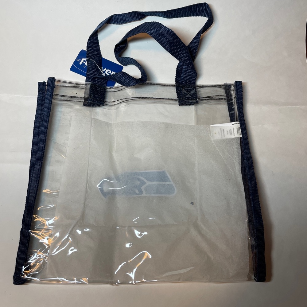 Seattle Seahawks Team Logo CLEAR Messenger Tote Bag Purse Game Stadium Security - Picture 4 of 6